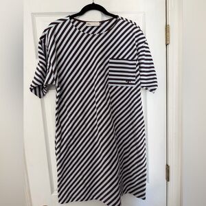 Striped Black and White T-Shirt Dress
